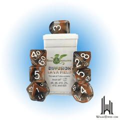 SET OF 7 DICE: DIFFUSION LAVA FIELD